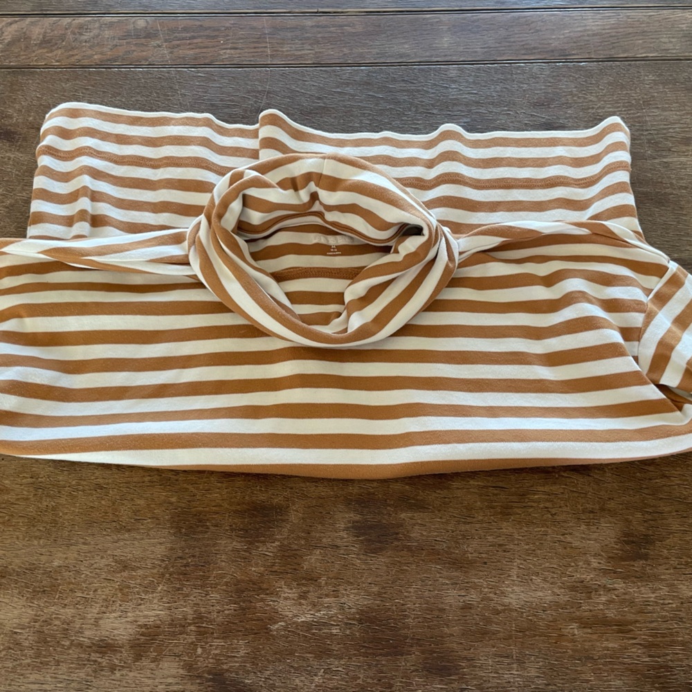 Land’s End Striped Women’s Top in Cream and Tan